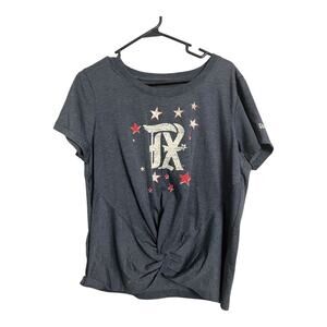 Texas Rangers baseball twist front T-shirt women's XL Never Worn Team Fan Game